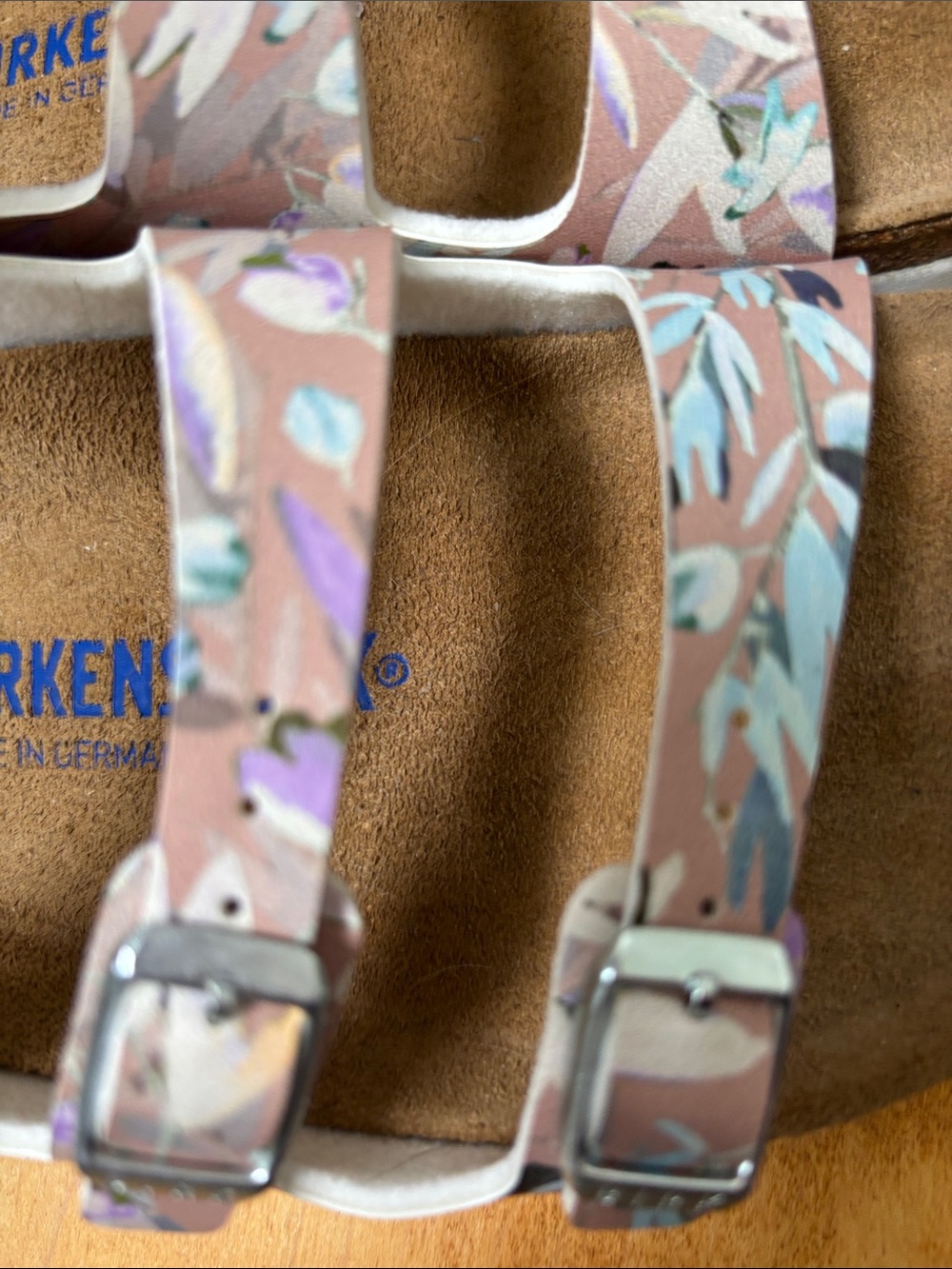 Birkenstock White Floral Triple-Strap Sandals - Picture 3 of 7